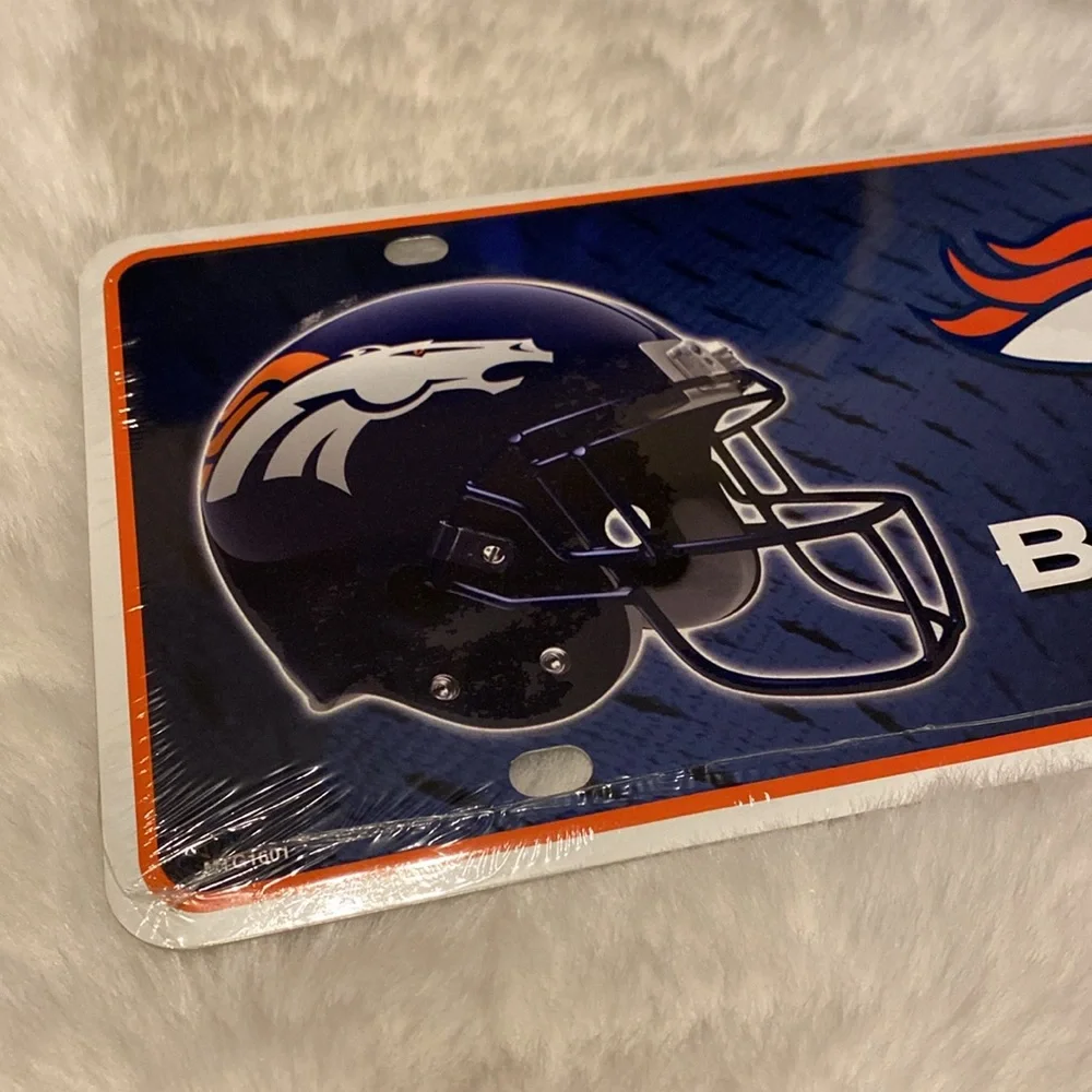 Denver broncos nfl football team logo metal license plate novelty plate - Picture 2 of 6